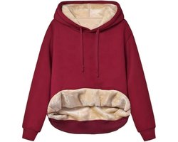 Hoodie Deken - Warme Trui Dames - Truien Dames - Fleece Trui - Winter - Wollen Trui Dames - Deken Met Mouwen - Hoodie Blanket - Rood - Maat XL