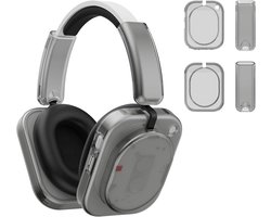Hoofdband- en oorkussenhoes voor Nothing Headphone (1), 2-in-1 TPU-set, rondom bescherming tegen vallen, krassen en stof, perfecte pasvorm, duurzaam en eenvoudig te installeren (transparant grijs)