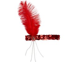 Hoofdband Jaren 20 Accessoires voor Dames - Vintage Haaraccessoire met Prachtige Veren en Kristallen