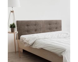 Hoofdbord 2-delig - Bed hoofdbord - Slaapkamer decoratie - Vlekbestendig stof - 180x50cm - Bruin stof