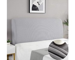 Hoofdbord bed beschermhoes stofdicht elastisch 360 graden rondom pakket - slaapkamerdecoratie - lichtgrijs - 180 cm