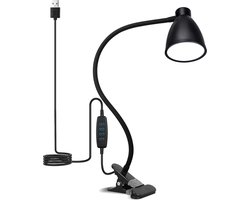 Hoofdbord Boeklamp - Rubberen Klem - USB Oplaadbaar - Perfect Voor In Bed - Bedlampjes hoofdbord - Zwart