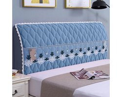 Hoofdbord Cover - Bed Rugleuning Beschermer - Slaapkamer Decoratie - Wasbare Fleece Stof - 190cm - Blauw
