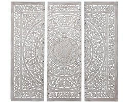 Hoofdbord DKD Home Decor 180 x 3,5 x 180 cm Natuurlijk Wit Hout MDF