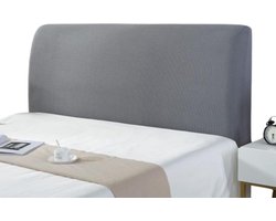 Hoofdbord elastische en wasbare hoes - Hoofdbordhoes - Hoofdbordhoes voor stretchbedden - Kleine vierkante jacquard stofbeschermhoes - Grijs - 180 cm - Voor gestoffeerde hoofdborden