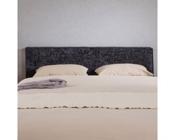 Hoofdbord ELOWA 160 cm, gestoffeerd met stoffen bekleding - Zwart