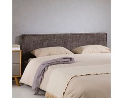 Hoofdbord ELOWA 160cm in grijs - gestoffeerd hoofdbord met hoogwaardige bekleding van zachte stof, bedachterwand, gezellig bedhoofdbord - belangrijkste afbeelding