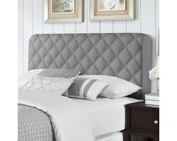 Hoofdbord Hoes - Bed Hoes - Slaapkamer Decoratie - Rekbaar Melkfleece - 220 cm - Donkergrijs