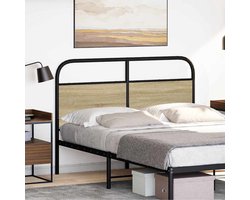 Hoofdbord | Hoofdeinde 120 cm staal en bewerkt hout sonoma eikenkleurig