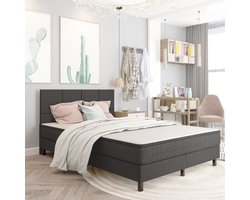 Hoofdbord | Hoofdeinde 140x200 cm stof donkergrijs