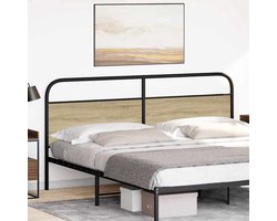 Hoofdbord | Hoofdeinde 180 cm staal en bewerkt hout sonoma eikenkleurig