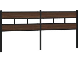 Hoofdbord | Hoofdeinde 200 cm bewerkt hout en staal bruin eikenkleurig