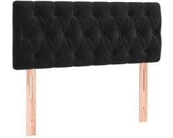 Hoofdbord | Hoofdeinde 90x7x78/88 cm fluweel zwart
