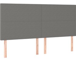 Hoofdbord | Hoofdeinde donkergrijs 180x5x118/128 cm Stof