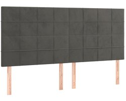 Hoofdbord | Hoofdeinde donkergrijs 200x5x118/128 cm Fluweel
