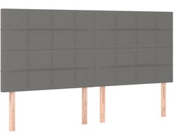 Hoofdbord | Hoofdeinde donkergrijs 200x5x118/128 cm Stof