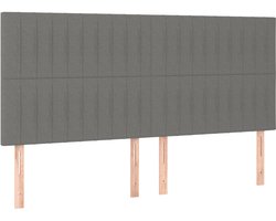 Hoofdbord | Hoofdeinde donkergrijs 200x5x118/128 cm Stof