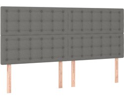 Hoofdbord | Hoofdeinde donkergrijs 200x5x118/128 cm Stof