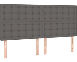 Hoofdbord | Hoofdeinde grijs 200x5x118/128 cm kunstleer