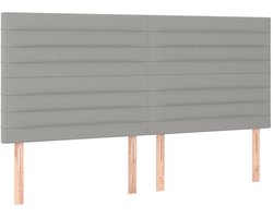Hoofdbord | Hoofdeinde lichtgrijs 180x5x118/128 cm stof