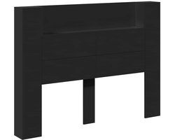 Hoofdbord | Hoofdeinde met plank Zwart 140 x 16,5 x 103,5 cm Bewerkt hout