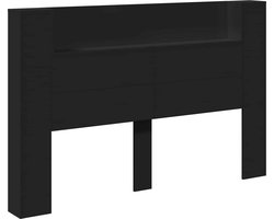 Hoofdbord | Hoofdeinde met plank Zwart 160 x 16,5 x 103,5 cm Bewerkt hout