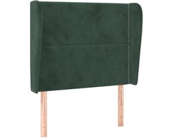Hoofdbord | Hoofdeinde met randen 103x23x118/128 cm fluweel donkergroen