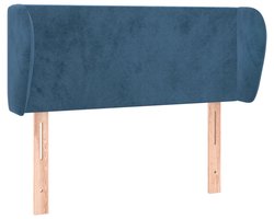 Hoofdbord | Hoofdeinde met randen 103x23x78/88 cm fluweel donkerblauw