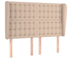 Hoofdbord | Hoofdeinde met randen 147x23x118/128cm kunstleer cappuccinokleur