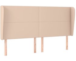 Hoofdbord | Hoofdeinde met randen 163x23x118/128cm kunstleer cappuccinokleur