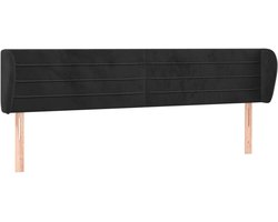 Hoofdbord | Hoofdeinde met randen 163x23x78/88 cm fluweel zwart