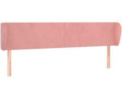 Hoofdbord | Hoofdeinde met randen 203x23x78/88 cm fluweel roze