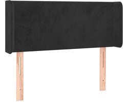 Hoofdbord | Hoofdeinde met randen 83x16x78/88 cm fluweel zwart