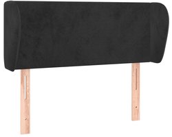 Hoofdbord | Hoofdeinde met randen 93x23x78/88 cm fluweel zwart