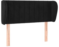 Hoofdbord | Hoofdeinde met randen 93x23x78/88 cm fluweel zwart