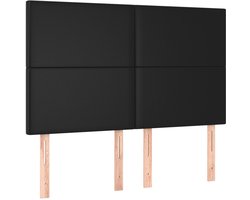 Hoofdbord | Hoofdeinde zwart 144x5x118/128 cm kunstleer