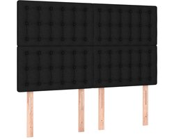 Hoofdbord | Hoofdeinde zwart 144x5x118/128 cm stof