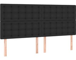 Hoofdbord | Hoofdeinde zwart 200x5x118/128 cm kunstleer