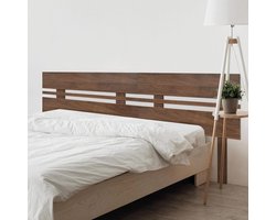 Hoofdbord Hout - Bedachterwand Hoofdsteun - Slaapkamer Decoratie - Gerecycled MDF Materiaal - 200 x 115 cm - Walnoot