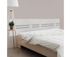 Hoofdbord Hout - Bedachterwand - Slaapkamer Decoratie - Gerecycled Materiaal - 180cm Breed - Wit