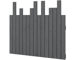 Hoofdbord Hout - Wand Hoofdbord - Bed Decoratie - Uniek Slat Ontwerp - 95.5x80 cm - Grijs