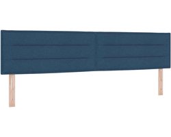 Hoofdbord Lijnenontwerp - Bed Hoofdstuk - Slaapkamer Decoratie - Stoffen Afwerking - 200 cm Breed - Blauw