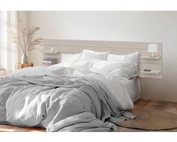 Hoofdbord met Planken - Bedachterwand Wandpaneel - Slaapkamer Decoratie - Horizontale Spikes Stijl - 290cm Breed - Beige