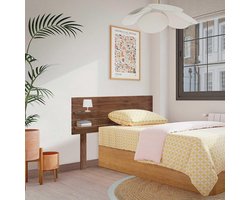 Hoofdbord met Planken - Bedombouw Decoratie - Slaapkamer Aankleden - Gerecycled MDF Materiaal - Bed 120cm - Walnoot Hout