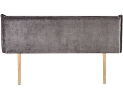 Hoofdbord OVIO 160 cm met houten poten en chenille-stof – grijs