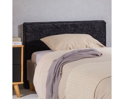 Hoofdbord YOLAN 90 cm, gestoffeerd met stoffen bekleding – zwart