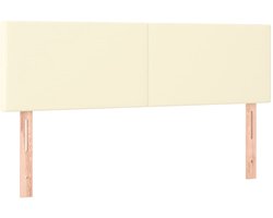 Hoofdborden 2 st | Hoofdeinde 72x5x78/88 cm kunstleer crèmekleurig
