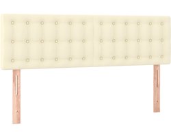 Hoofdborden 2 st | Hoofdeinde 72x5x78/88 cm kunstleer crèmekleurig