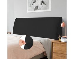 Hoofdbordhoes - Zachte, elastische stof - Geschikt voor hoofdborden van 140 cm tot 170 cm - Zwart