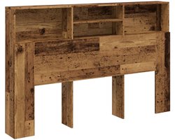 Hoofdbordkast | Hoofdeinde | Bed Hoofdbord 160x19x103,5 cm bewerkt hout oud houtkleurig